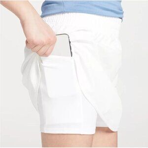 DSG Women's Skort Mid-Rise Stride Skort Pure White Women’s 2XL Built In Short NW